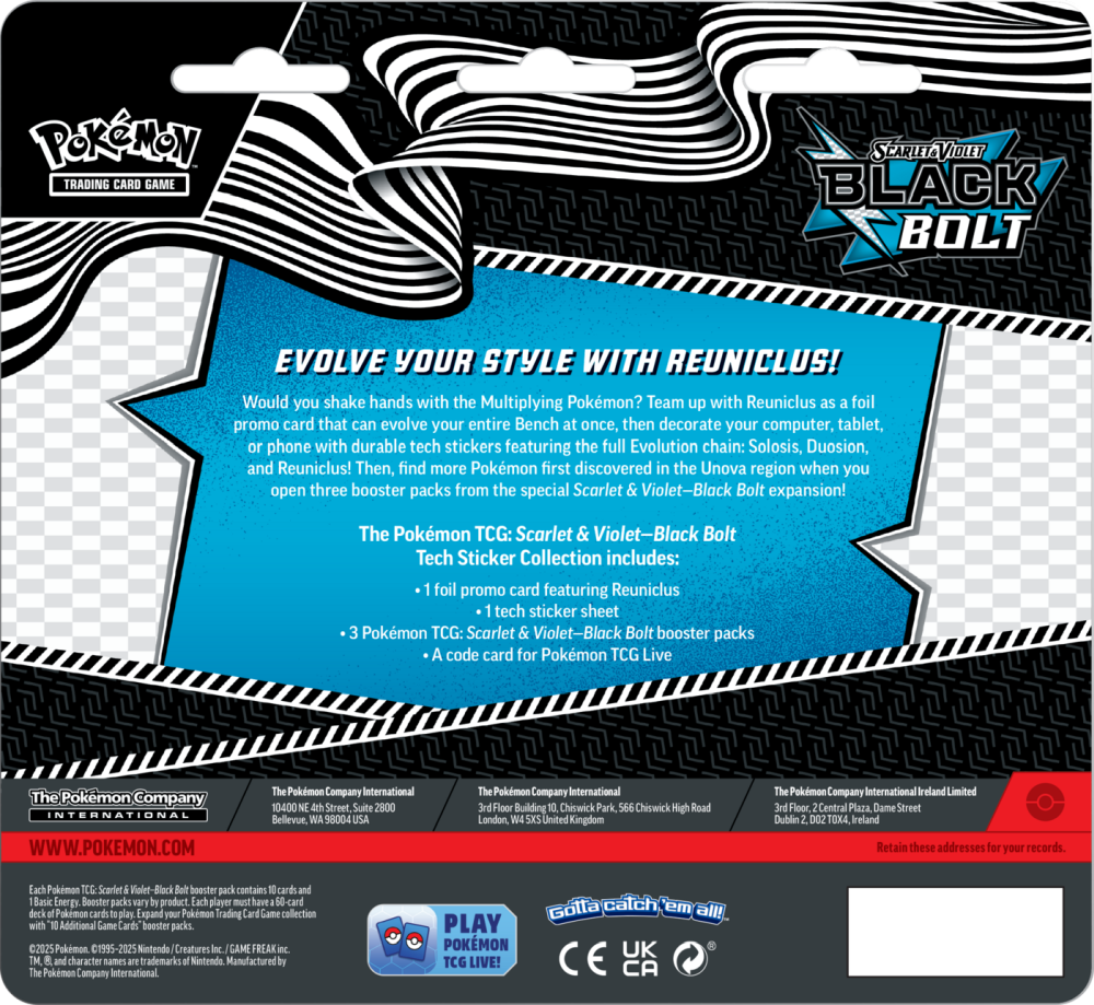 Scarlet & Violet - Black Bolt & White Flare - Tech Sticker - Reuniclus & Gothitelle (komplet) - obrazek 3