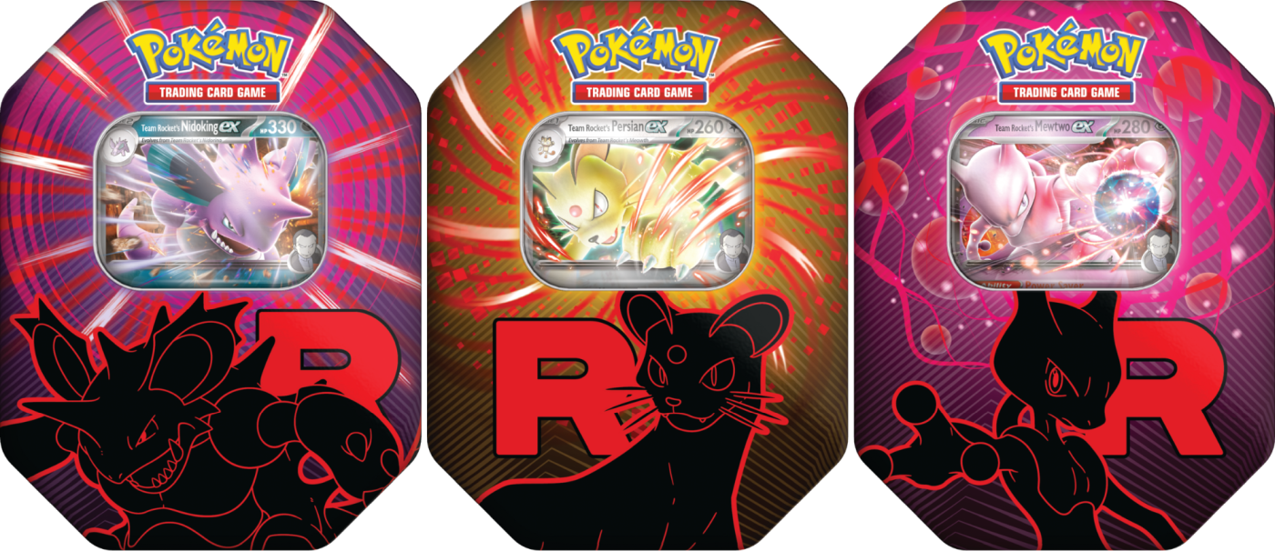 Team Rocket Tin - Mewtwo/Nidoking/Persian - komplet