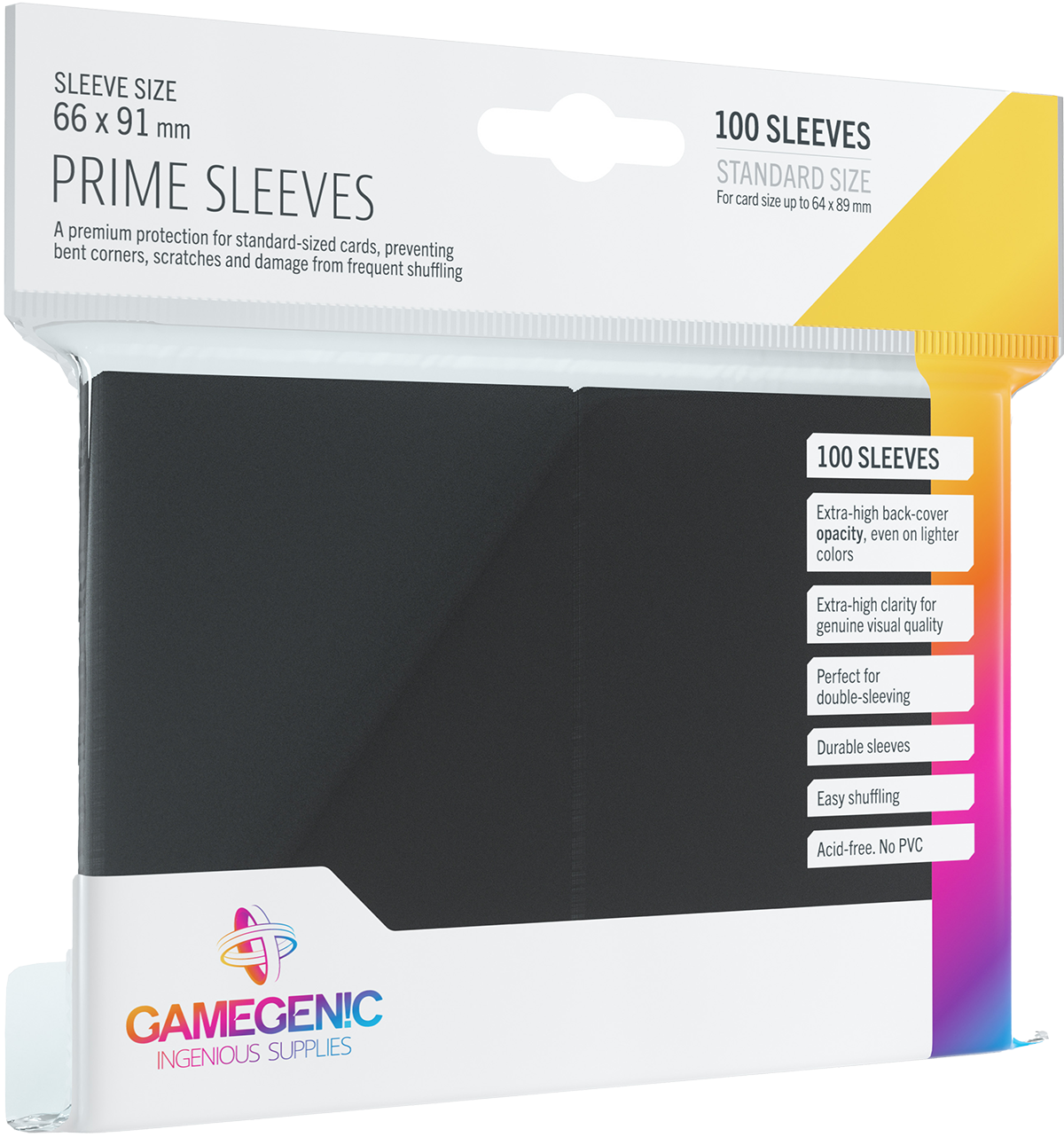 Gamegenic Prime CCG Sleeves (66x91 mm) - czarne, 100 sztuk