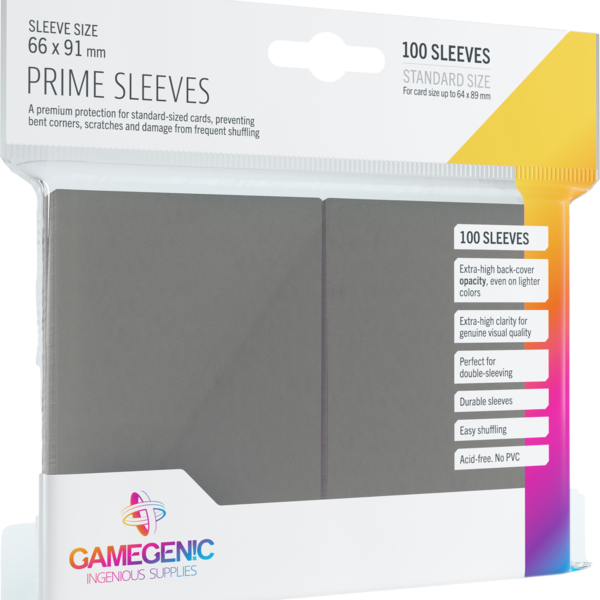 Gamegenic Prime CCG Sleeves (66x91 mm) - szare, 100 sztuk