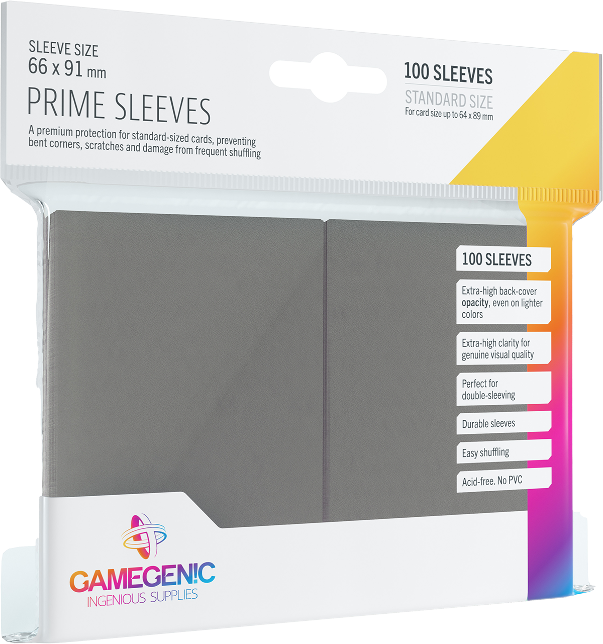 Gamegenic Prime CCG Sleeves (66x91 mm) - szare, 100 sztuk