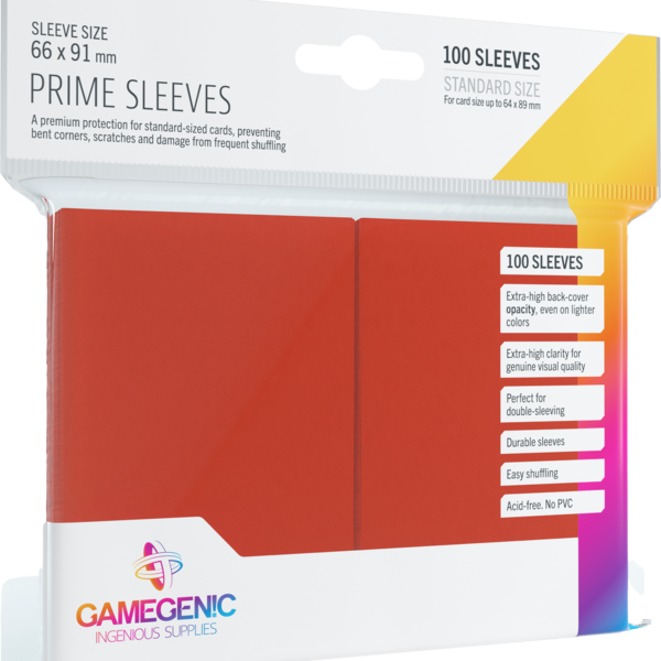 Gamegenic Prime CCG Sleeves (66x91 mm) - czerwone, 100 sztuk