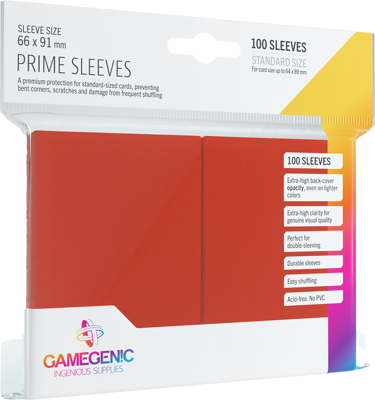 Gamegenic Prime CCG Sleeves (66x91 mm) - czerwone, 100 sztuk