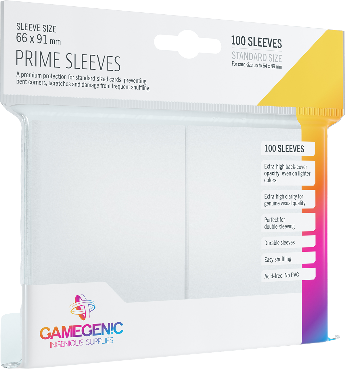 Gamegenic Prime CCG Sleeves (66x91 mm) - białe, 100 sztuk