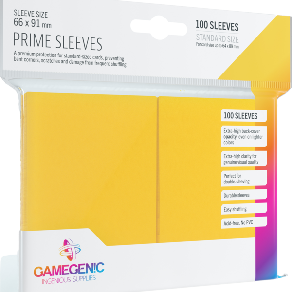 Gamegenic Prime CCG Sleeves (66x91 mm) - żółte, 100 sztuk