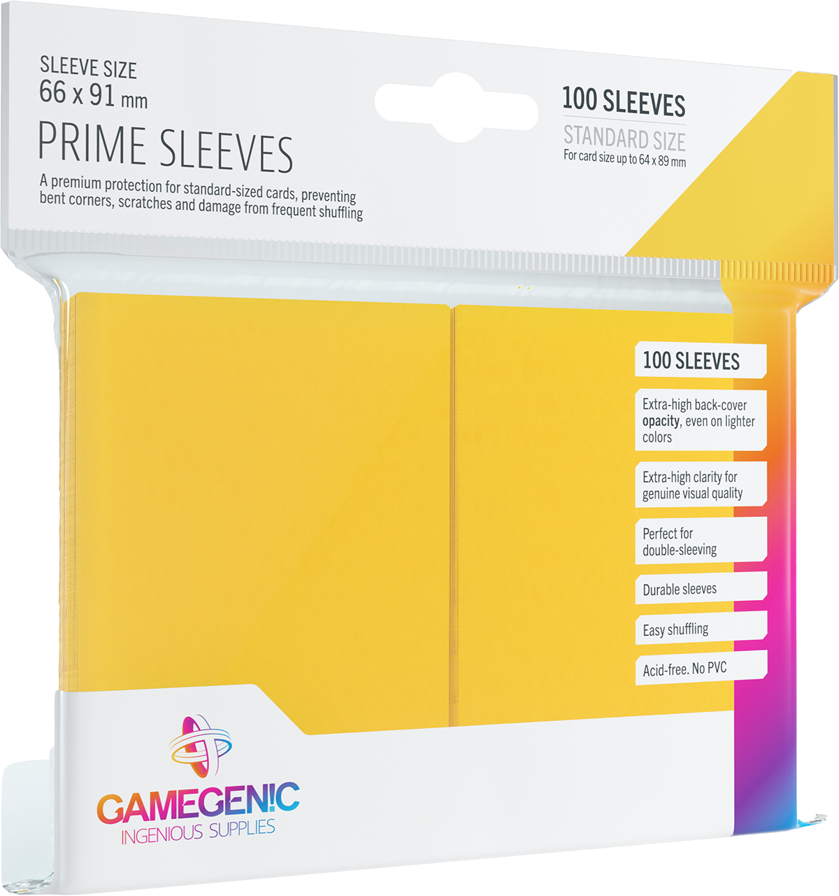 Gamegenic Prime CCG Sleeves (66x91 mm) - żółte, 100 sztuk