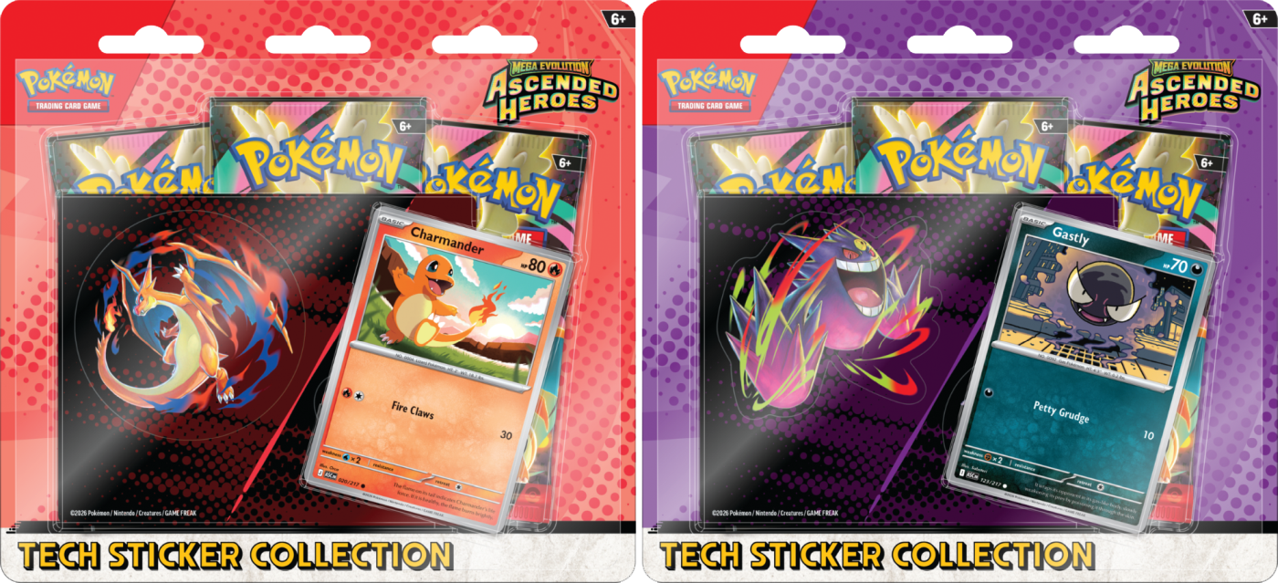 Ascended Heroes - Tech Sticker Collection - Charmander & Gastly - display - obrazek 2